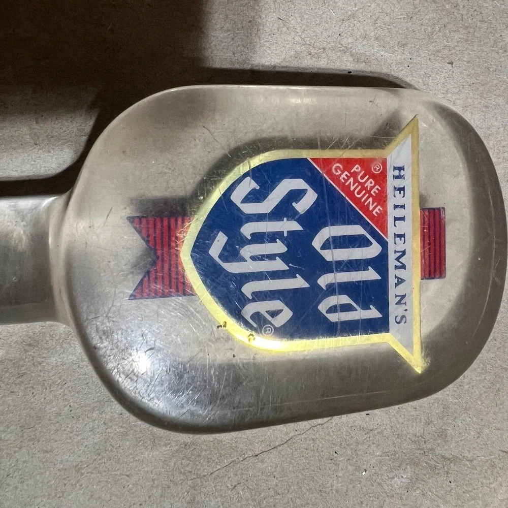 Heileman‎ Old Style Tap Handle Clear Acrylic Shield Logo Vintage Shorty Beer